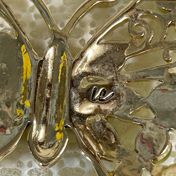 Liz Claiborne Green and Gold Butterfly Brooch - Picture 4 of 5